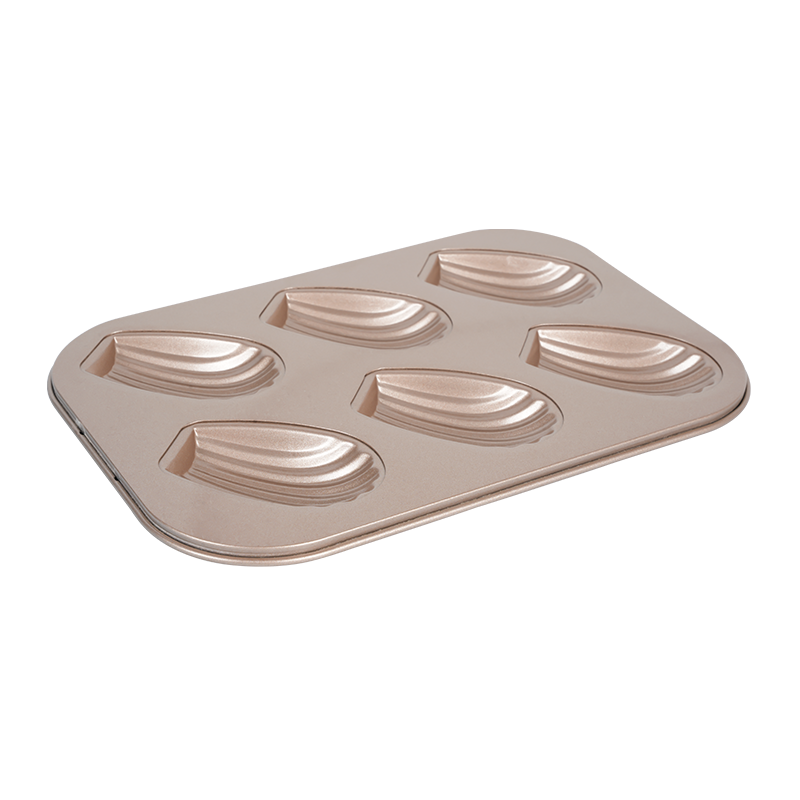 B212 6 tazas de oro rosa Madeleine Pan