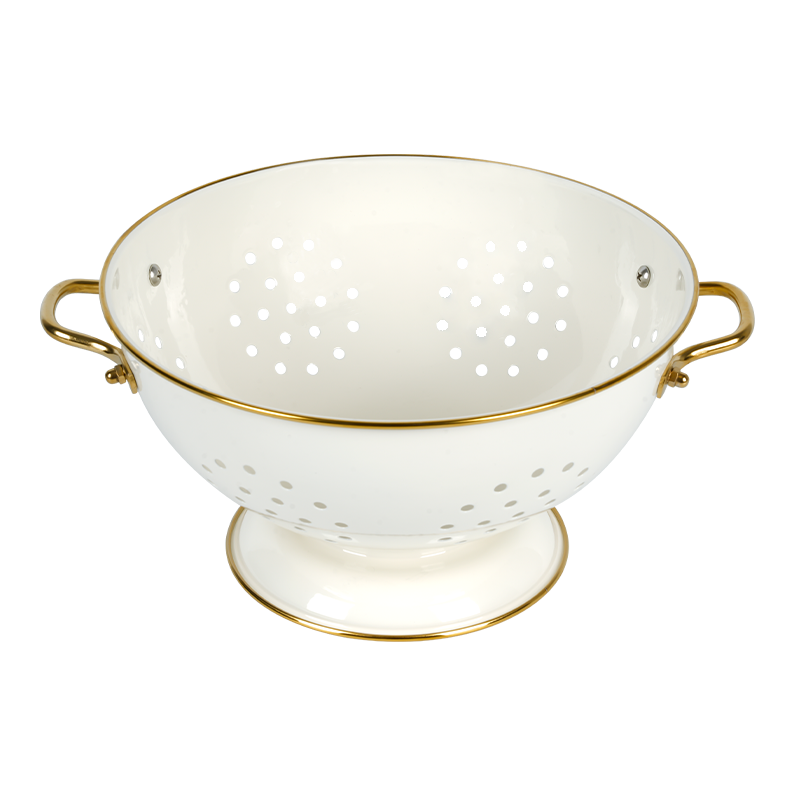 K03-2 Filador de colador de cocina de esmalte blanco