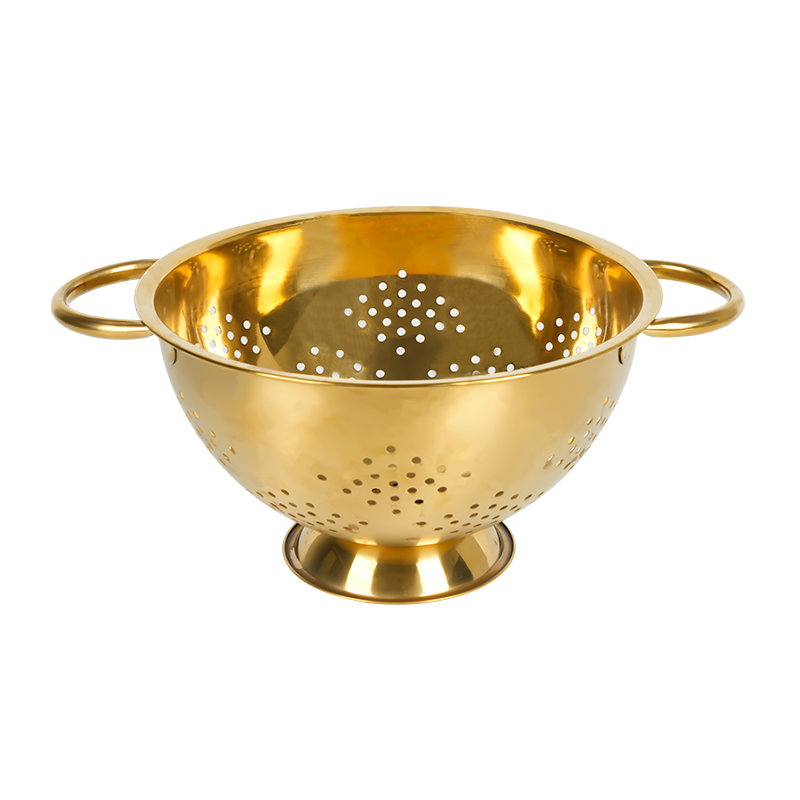 Colador de acero inoxidable de oro