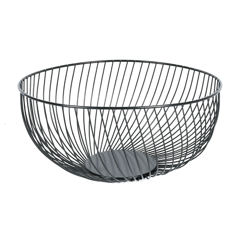 Cesta de frutas de alambre de metal minimalista